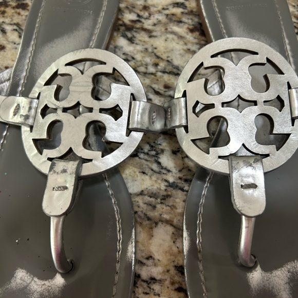 Tory Burch Silver Argento Miller Sandals - Picture 2 of 4